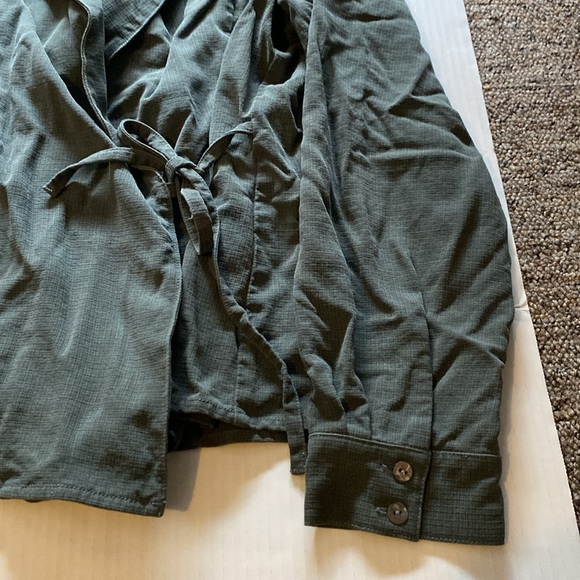 Tommy Bahama Silk Women Size L Green Wrap Jacket - Picture 3 of 6